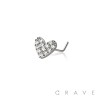 MULTI CZ HEART 316L SURGICAL STEEL L-SHAPE NOSE RING